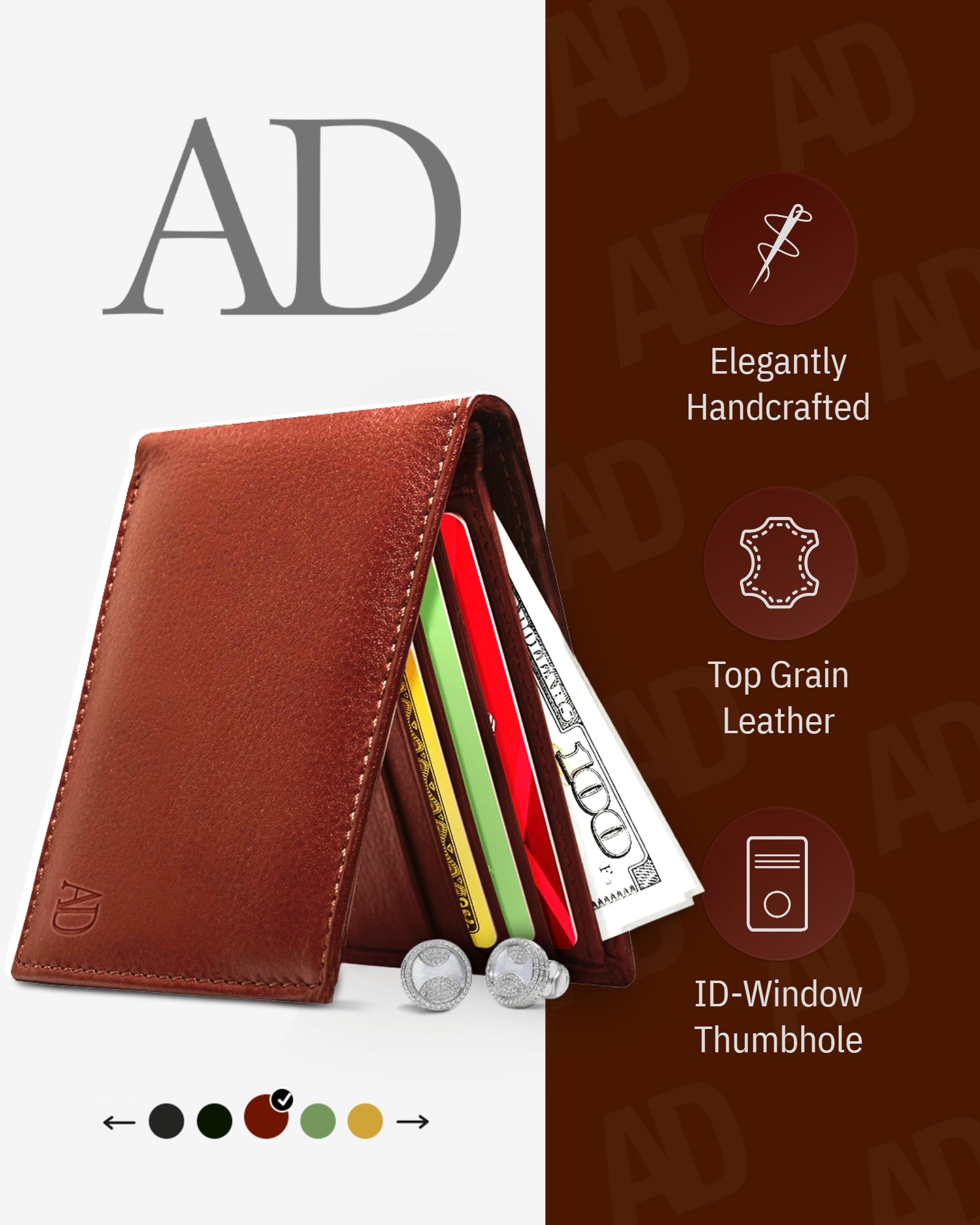  ManChDa Genuine Leather Wallet Slim RFID Blocking