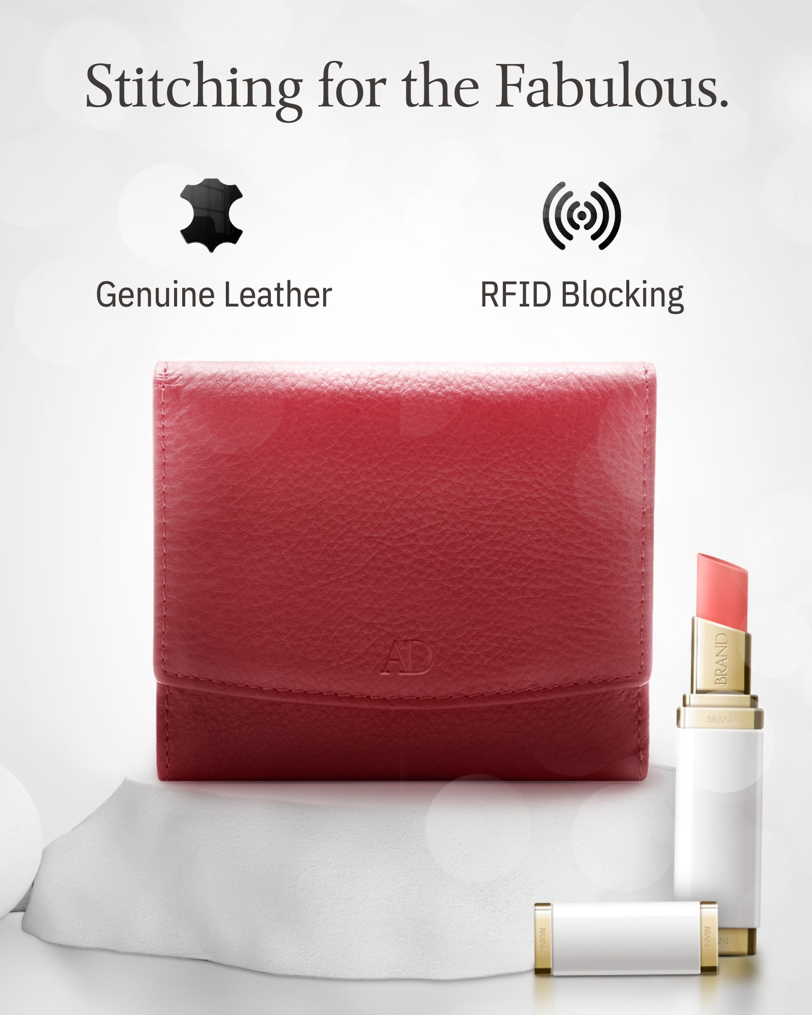 Genuine Leather Women's Trifold Wallet RFID Blocking