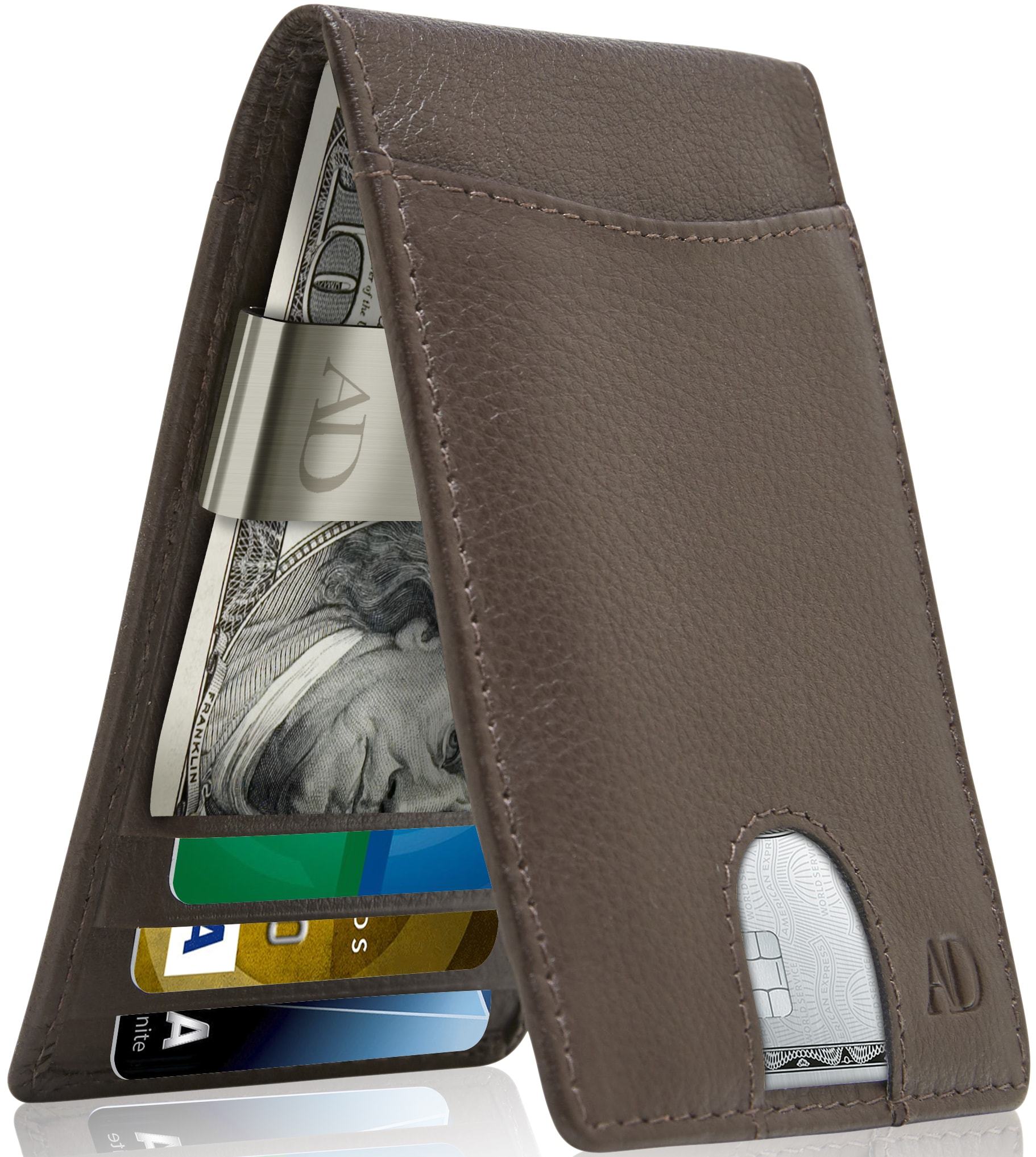 TRAVANDO Mens Slim Wallet with Money Clip Austin RFID Blocking Bifold Credit Card Holder for Men with Gift Box